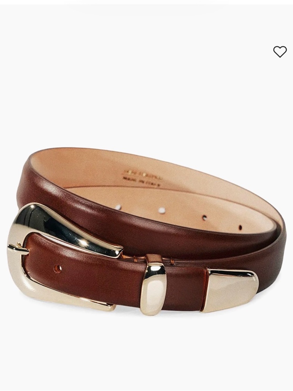 Dehanche Colette Belt in Mahogany with Pale Gold Buckle Size L NWT